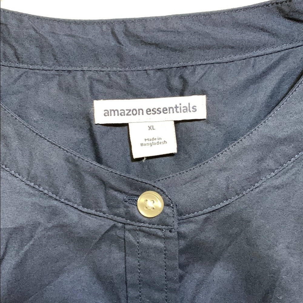 Amazon Essentials Dark Blue Long Sleeve with White Buttons - Picture 2 of 6